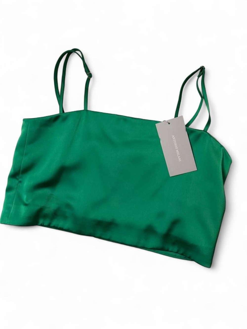 ANTONIO MELANI Emerald Green Satin Camisole